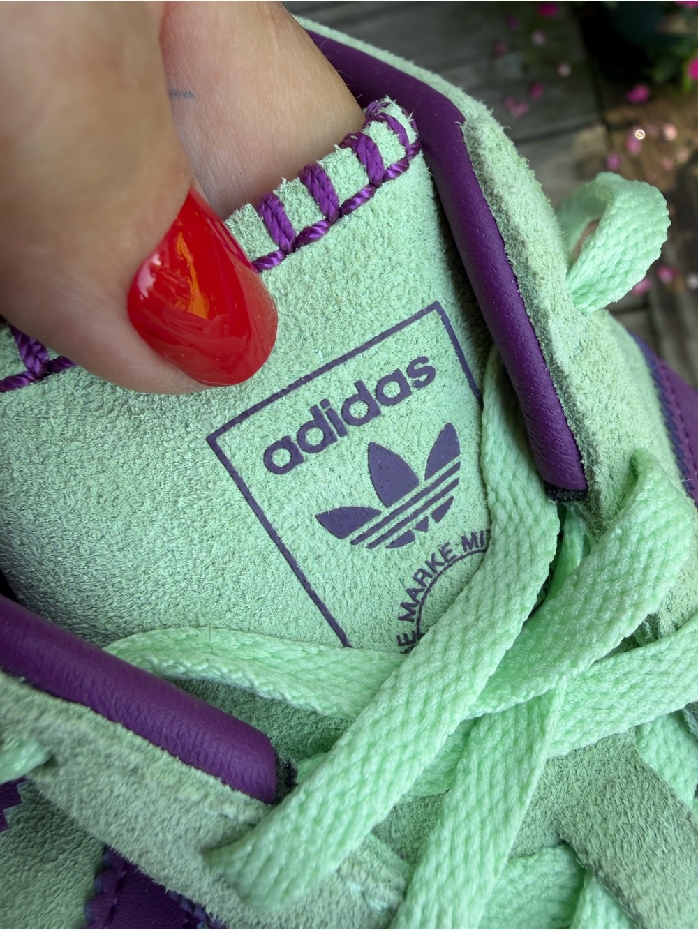 adidas Gazelle Women’s Mint Green & Purple Suede Sneakers - Picture 5 of 11